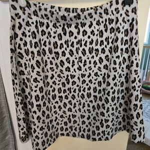 LOFT Animal Print Skirt in Black and Tan
